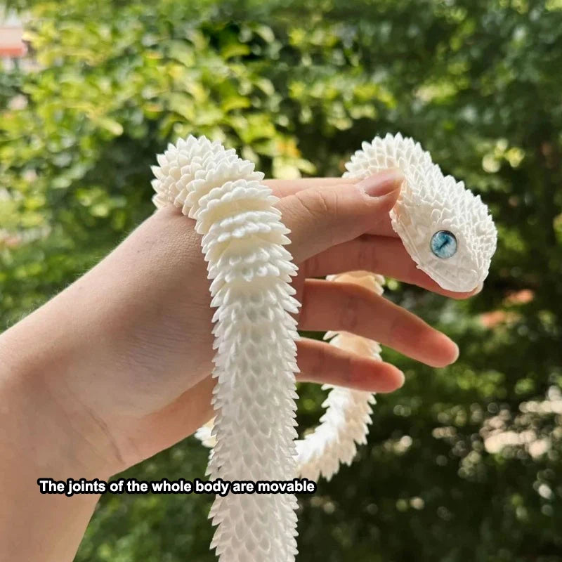 3D Printed Snake Movable Joint Simulation 3D Printed Figures Newyear Decoration 2025 Traditional Table 3D Ornament for Kids Gift