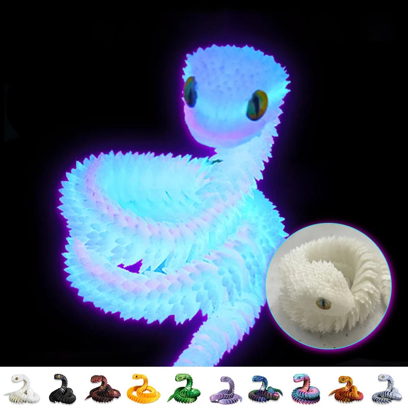 3D Printed Snake Movable Joint Simulation 3D Printed Figures Newyear Decoration 2025 Traditional Table 3D Ornament for Kids Gift
