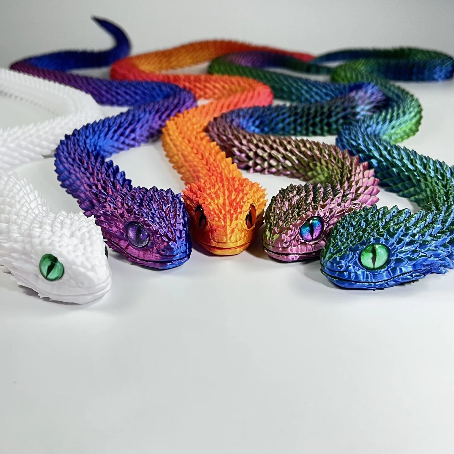 3D Printed Snake Movable Joint Simulation 3D Printed Figures Newyear Decoration 2025 Traditional Table 3D Ornament for Kids Gift