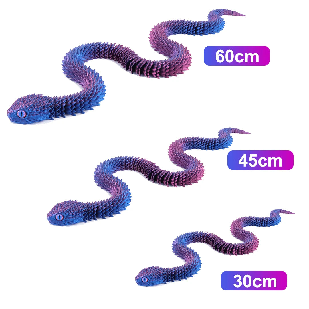 3D Printed Snake Movable Joint Simulation 3D Printed Figures Newyear Decoration 2025 Traditional Table 3D Ornament for Kids Gift