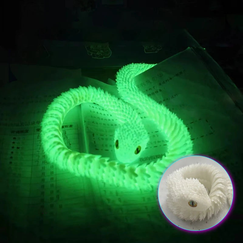 3D Printed Snake Movable Joint Simulation 3D Printed Figures Newyear Decoration 2025 Traditional Table 3D Ornament for Kids Gift