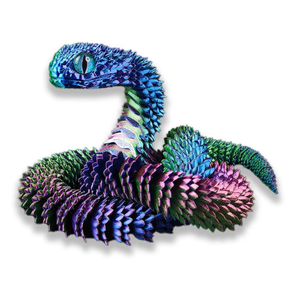 3D Printed Snake Movable Joint Simulation 3D Printed Figures Newyear Decoration 2025 Traditional Table 3D Ornament for Kids Gift