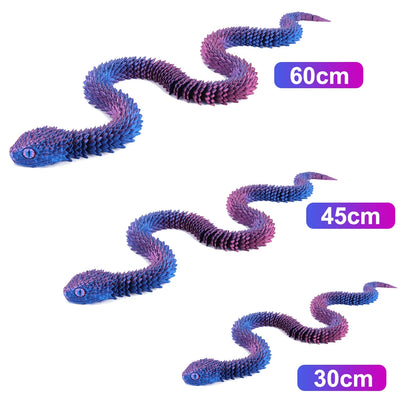 3D Printed Snake Movable Joint Simulation 3D Printed Figures Newyear Decoration 2025 Traditional Table 3D Ornament for Kids Gift