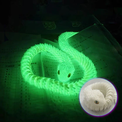 3D Printed Snake Movable Joint Simulation 3D Printed Figures Newyear Decoration 2025 Traditional Table 3D Ornament for Kids Gift
